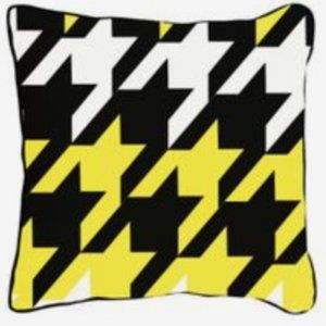 MODSHOP THROW PILLOW-SILK SCREEN HOUNDSTOOTH DESIGN-MODERN, VINTAGE RETRO VIBE